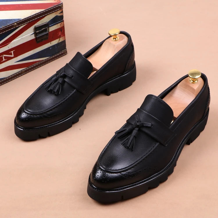 Chaussures en cuir souple pour hommes - Mocassins noirs