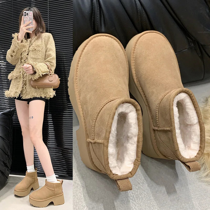 Bottes Ugg pour femmes à talons hauts pour l'hiver