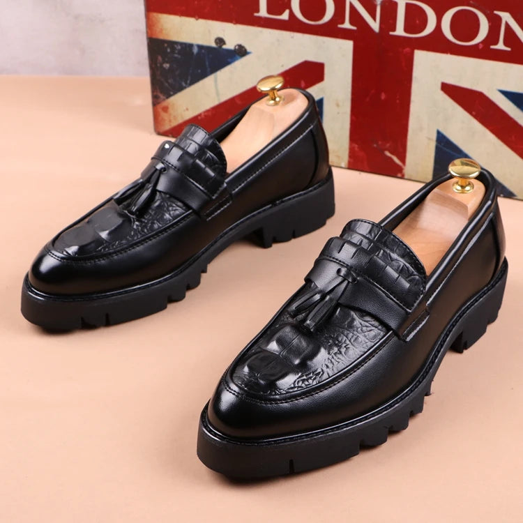 Chaussures en cuir souple pour hommes - Mocassins noirs