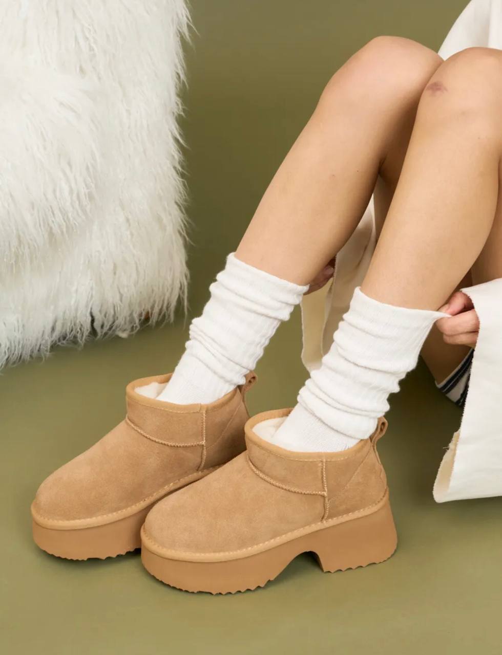 Bottes Ugg pour femmes à talons hauts pour l'hiver